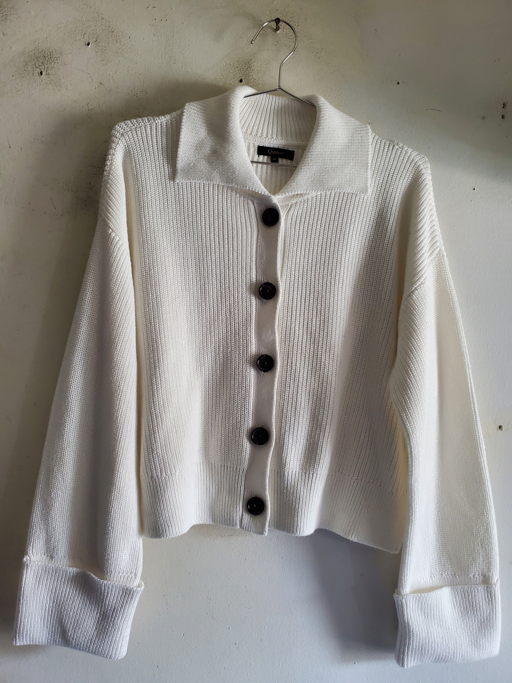 Quince Fisherman Collater Cardigan Ivory/ M.